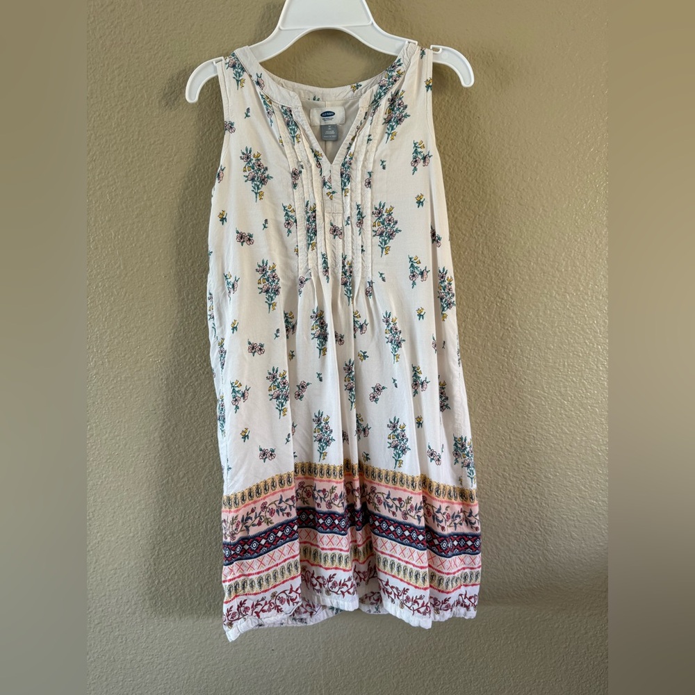Old Navy Kid Girls Floral Border Print Sleeveless Sundress (Medium 8)